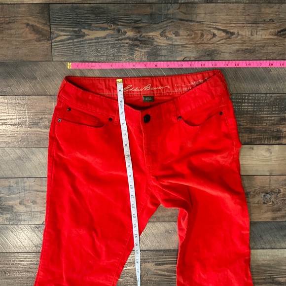 Eddie Bauer Womens Size 2 Tangerine Slightly Curvy Slightly Flared Corduroy NWT - Picture 5 of 7